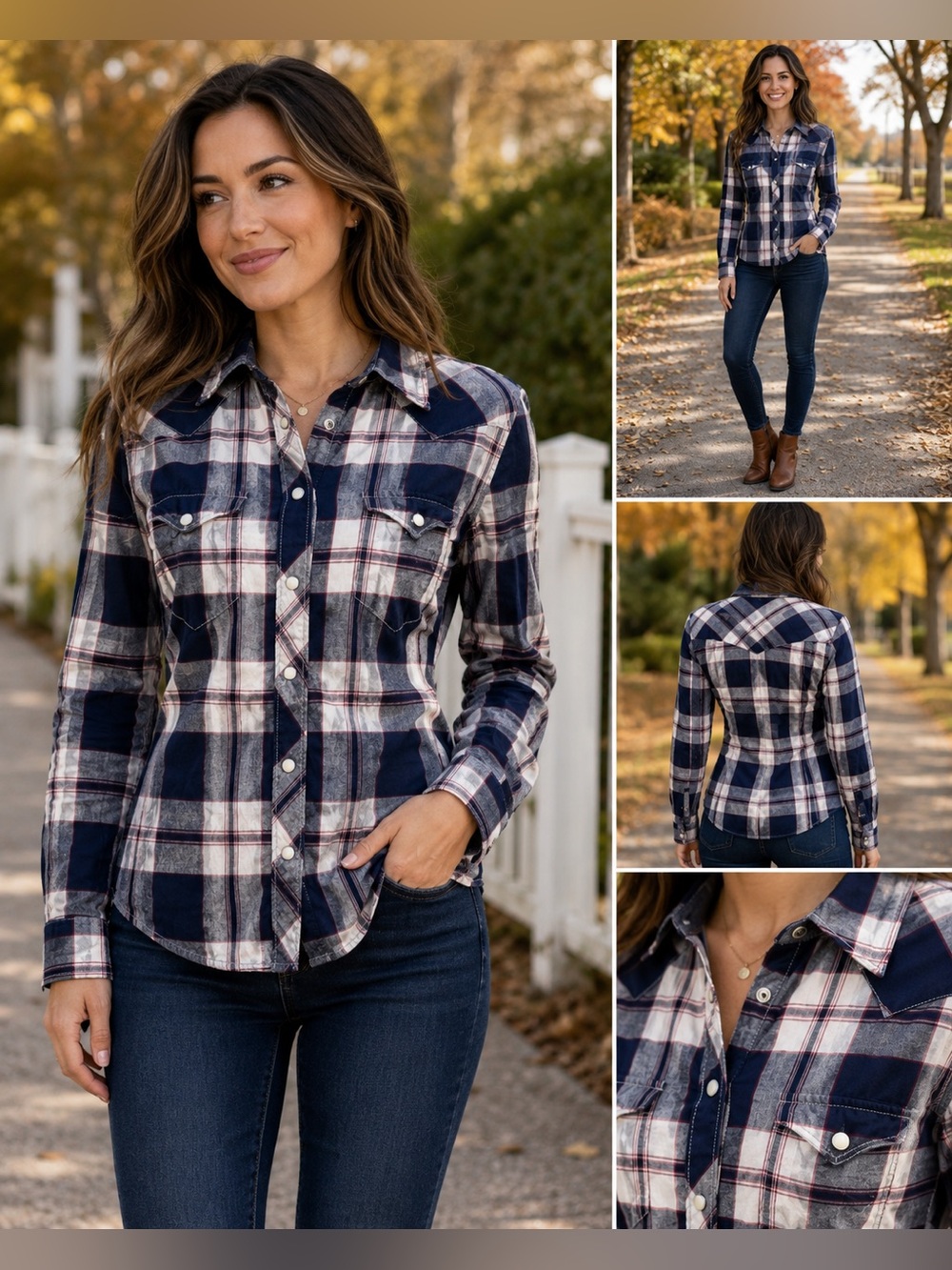 Ralph Lauren Denim & Supply RL Cowgirl Plaid Western Snap Shirt M